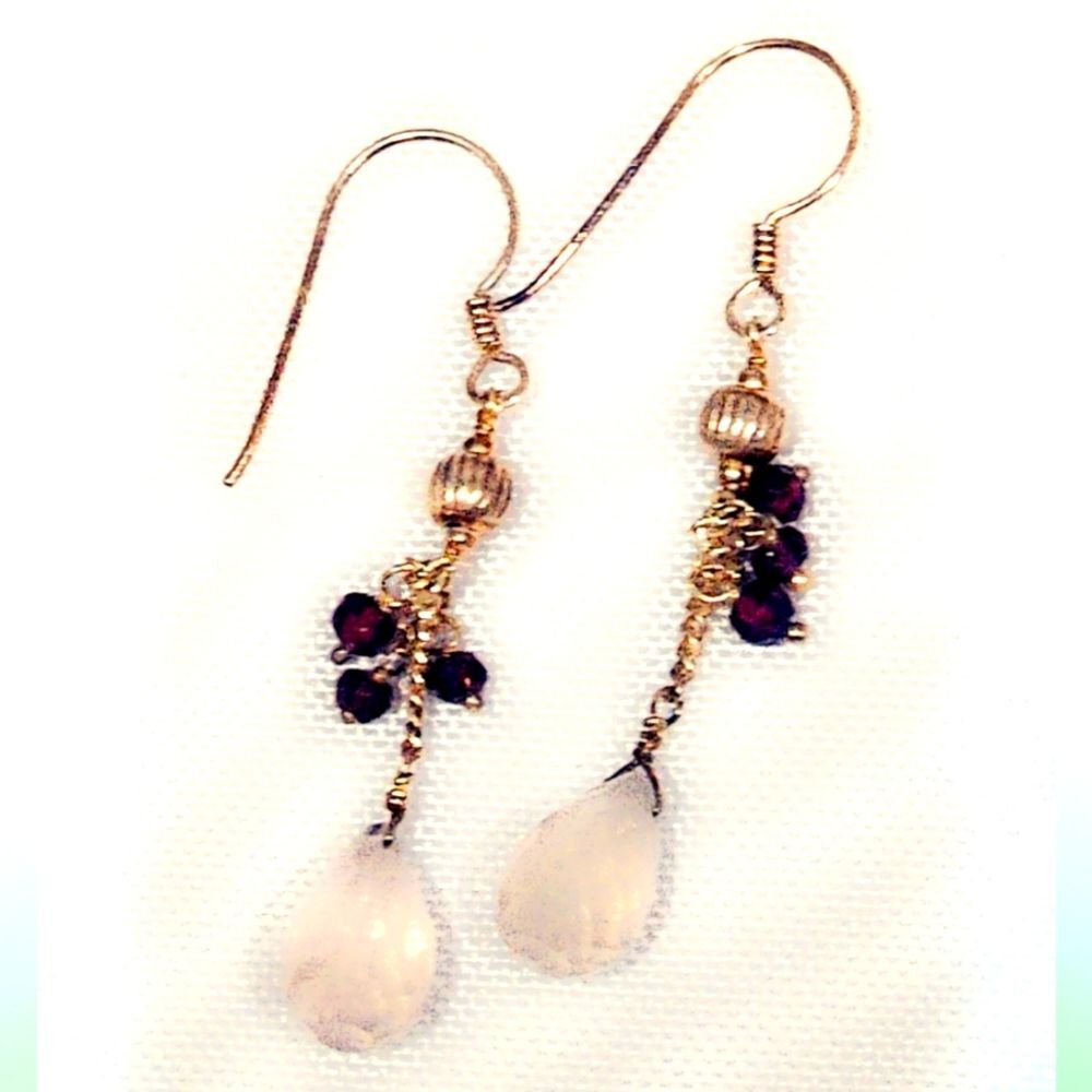 Sterling Silver Gemstone Dangle Earrings